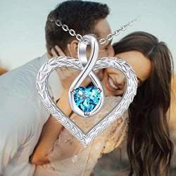 Allurelady Infinity Heart Necklace for Women, Infinity Necklace Forever Love Heart Pendant Necklace 925 Sterling Silver Necklaces for Mother Girlfriend Wife with Jewelry Gift Box