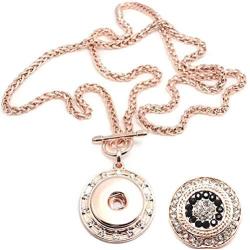 Pizazz Studios Rose Gold Snap Charm Necklace