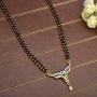 Zephyrr Jewelry Mangalsutra AD Pendent Neclace for Women/Wife Black and Golden Floral Design Indian Jewelry Casual/Party/DailyWear