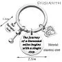 ENSIANTH PT Keychain Physical Therapist Keychain Motivational Gift The Journey of A Thousand Miles Gift