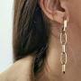 French Link Chain Drop Earrings Minimalist paperclip Chain Dangle Earrings for Women Girls