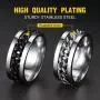 ChainsPro Sturdy Cuban Link/Spinner Rings for Men/Women, Can Engrave, Size 06-12, 18K Gold Tone/316L Stainless Steel/Black (Send Gift Box) ChainsPro Sturdy Cuban Link/Spinner Rings for Men/Women, Can Engrave, Size 06-12, 18K Gold Tone/316L Stainless Steel/Black (Send Gift Box)