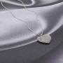Vanbelle Sterling Silver Jewelry Studded Heart Necklace with Cubic Zirconia Stones and Rhodium Plated for Women and Girls