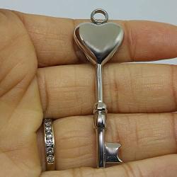 Cremation Jewelry for Ashes Key to My Heart Urn Necklaces Stainless Steel Pendant for Men and Women Dog Cat Funeral Day. Keepsake for Loved One