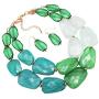 Rosemarie Collections Womens Ombre Polished Resin Statement Necklace Earring Set