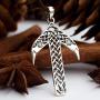 Viking Rune Tiwaz Teiwaz Tyr Necklace - 925 Sterling Silver - Pendant with Celtic Knot and Raven Heads - Norse Mythology Amulet Talisman- Nordic Scandinavian Runic Jewelry for Men Women - Handmade