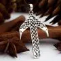 Viking Rune Tiwaz Teiwaz Tyr Necklace - 925 Sterling Silver - Pendant with Celtic Knot and Raven Heads - Norse Mythology Amulet Talisman- Nordic Scandinavian Runic Jewelry for Men Women - Handmade