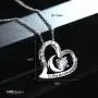 T400 925 Sterling Silver Pendant Necklace I Love You to The Moon and Back Gold Rosegold Plated White Moon Heart Pendant Birthday Gift for Women Girls