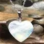 Heart Moonstone Pendant Necklace, Natural Moonstone Jewelry For Woman Lady Blue Light Crystal 15x6mm Beads 925 Silver Chains AAAAA Heart Moonstone Pendant Necklace, Natural Moonstone Jewelry For Woman Lady Blue Light Crystal 15x6mm Beads 925 Silver Chains AAAAA