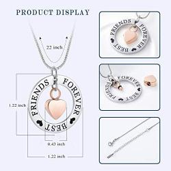 zeqingjw Heart Urn Necklace Cremation Jewelry for Ashes Stainless Steel Circle of Life Engraved Forever Best Friend Memorial Ashes Jewelry