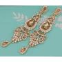 Scarlvambo Womens Austrian Crystal Vintage Style Long Pierced Dangle Wedding Earrings