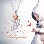 Sterling Silver Rose Flower Necklace,Earrings,Rose Gold I Love You Forever Rose Heart Jewelry Gifts for Women Her