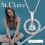 St.Claire 18K Gold Plated Swarovski Necklace for Women Round Halo Pendant Crystals Necklace Best Jewelry Gifts for Womens Girls Mothers Day Birthday Wedding Anniversary