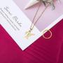 morniface Dainty Initial Necklace Letters A to Z 26 Alphabet Pendant Necklace， Initial Stud Earrings Personalized Necklace for Women Jewelry