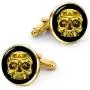 Kooer Vintage Gold Sugar Skull Cufflinks Handmade Gold Skull Cuff Links Wedding Jewelry Gift for Men Kooer Vintage Gold Sugar Skull Cufflinks Handmade Gold Skull Cuff Links Wedding Jewelry Gift for Men