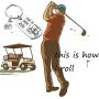MAOFAED Golfer Gift Golf Keychain This is How I Roll Keychain Gift for Golfer Golf Cart Keychain