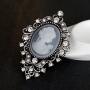 JJTZX Victorian Black Velvet Lace Cameo Choker Gothic Lady Cameo Necklace&Brooch Pin Gift for Her