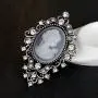 JJTZX Victorian Black Velvet Lace Cameo Choker Gothic Lady Cameo Necklace&Brooch Pin Gift for Her