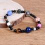 eMeition Miniverse Bracelet, Miniverse Solar System Bracelet Men Women Natural Stone Planets Galaxy The Eight Planets Guardian Star Saturn Girls Boys Handmade Bracelets