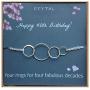 EFYTAL 40th Birthday Gifts for Women, Sterling Silver Four Circle Bracelet for Her, 4 Decade Jewelry 40 Years Old