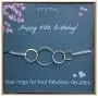 EFYTAL 40th Birthday Gifts for Women, Sterling Silver Four Circle Bracelet for Her, 4 Decade Jewelry 40 Years Old EFYTAL 40th Birthday Gifts for Women, Sterling Silver Four Circle Bracelet for Her, 4 Decade Jewelry 40 Years Old