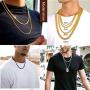 FindChic Men Curb Chain Necklace 18K Gold Plated/Stainless Steel/Black Chunky Double Tight Cuban Link Hip Hop Neck Chains for Men Boys 3.5MM/5MM/6MM/7MM/9MM/12MM 14-30 8 Length Options (Send Gift Box)