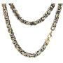 INBLUE 8.0mm Byzantine Link Chain Stainless Steel Necklace for Men Women Boys Water Resistant Chunky Biker Style Jewelry Gift