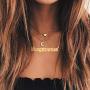 Lyncymber Zodiac Necklaces 18K Gold Plated Stainless Steel 12 Astrology Constellation Letter Necklaces for Women Girls