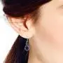 Classic Chic Teardrop Simulated Blue Lapis-Lazuli & Flower .925 Sterling Silver Dangle Earrings Classic Chic Teardrop Simulated Blue Lapis-Lazuli & Flower .925 Sterling Silver Dangle Earrings