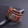 VASSAGO Vintage Amulet The Second Pentacle of Jupiter The Greater Key of Solomon Brown Leather Bracelet Gift Jewelry for Men Women