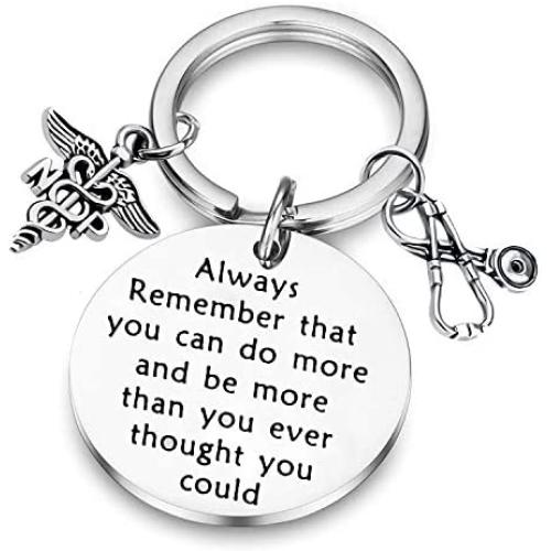 BAUNA NP Nurse Practitioner Gift NP Keychain Always Remember That You Can Do More NP Graduation Gift Nurse Jewelry