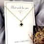 Haiyin Jewelry Lucky Four Leaf Clover Pendant 24K Gold Plated Brass Necklace for Womens Girls Keepsake 18''