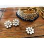 Touchstone Indian Bollywood Handcrafted Traditional Royal Mughal Kundan Polki Meenakari Enamel Colorful Wedding Designer Jewelry Necklace Choker Set in Gold and Silver Tone for Women.