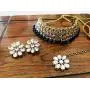 Touchstone Indian Bollywood Handcrafted Traditional Royal Mughal Kundan Polki Meenakari Enamel Colorful Wedding Designer Jewelry Necklace Choker Set in Gold and Silver Tone for Women.