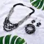 Shop LC Handmade Coastal Stainless Steel Earrings Wrap Bracelet Multi Strand Layered Necklace 22'' Beaded Fashion Costume Prom Vintage Jewelry Sets for Women