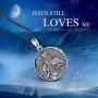 LOOVE Christian Jesus Prayer Sterling Silver Tags Necklace,''God Bless'' Vintage Pendant Religious Jewelry Gift for Men Women Teen