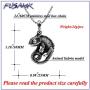 Fusamk Punk Titanium Steel Animal Lizard Pendant Necklace,24'' Box Chain