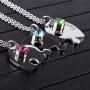 Fanery Sue Personalized Puzzle Pieces Heart Shape Necklace/Kaychain for Love Best Friends Family Custom Name/Date Matching Pendant Set with Gift Box