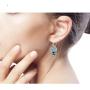 NOVICA Blue Topaz and Chalcedony .925 Sterling Silver Dangle Earrings Bubbling Stream