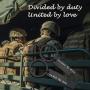 MAOFAED Military Matching Set Divided by Duty United by Love Heart Keychains Military Wife Girlfriend Deployment Going Away Gift