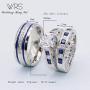 wedding ring set Two Rings His Hers Couples Matching Rings Womens 2pc White Gold Filled CZ Wedding Engagement Ring Bridal Sets Mens Stainless Steel Wedding Band
