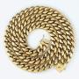 PY BLING Mens Heavy Miami Cuban Link Chain Choker 14k Gold Plated Hip Hop Thick Stainless Steel 8mm-16mm Necklace/Bracelet