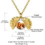 Custom4U Sunflower Locket Necklace for Women 18K Gold Plated Sunflower Angel Wing Locket Necklace That Holds Picture with Chain 18 Inch Custom Jewelry Personalized Photo Locket Necklace for Girls