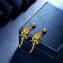 Beautlace Rose Necklaces/Adjustable Rings Silver/18K Gold/Black Gun Plated Flower Pendant/Open Ring Elegant Jewelry Gifts for Women