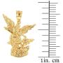 10k Yellow Gold Saint Michael The Archangel Charm Pendant Necklace