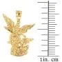 10k Yellow Gold Saint Michael The Archangel Charm Pendant Necklace