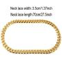 DaNaRaa Mens Chunky Necklace, Rapper Fake Gold Chain 90s Hip Hop Fake Gold Necklace Costume Accessory (27.5 Inches1.37inches)