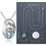 Leafael Wish Stone Pendant Necklace with Birthstone Crystal, 18K Rose Gold Plated/Silvertone, 18'' + 2''