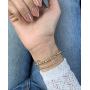 Beaded Bracelets for Women Stack Stretch Gold Silver Small Ball Beads Bracelets Dainty Paperclip Figaro Link Chain Bracelet Ankle for His and Her
