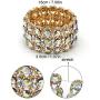 CrazyPiercing Stretch Bracelet Bridal Rhinestone Bangles Statement Wedding Bracelet Jewelry for Women